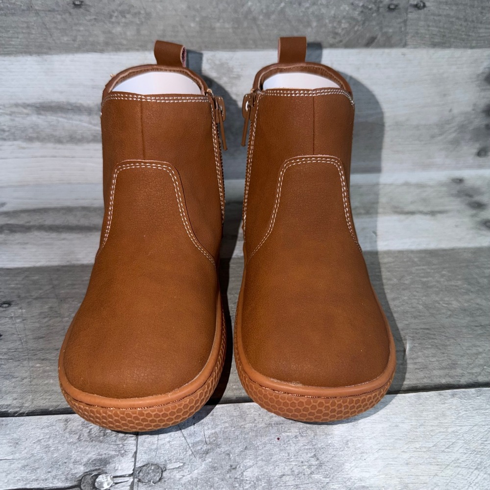 Livie & Luca Girls Brown Glitter Scallop Ankle Boots Honeycomb Sole Size 10 - Picture 8 of 8